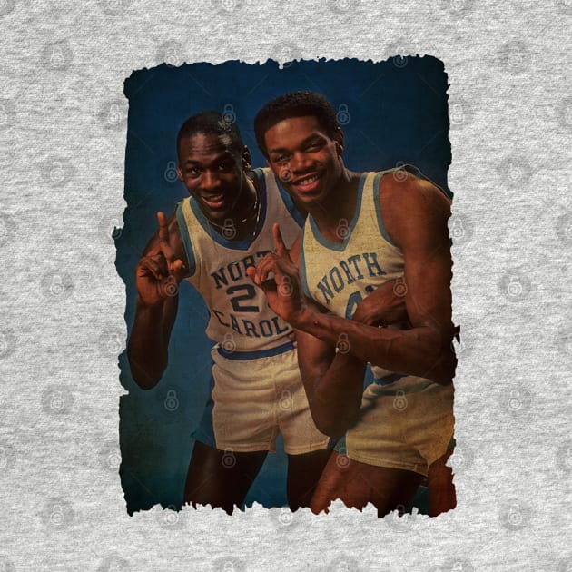 Sam Perkins and Michael Jordan in North Carolina Vintage by CAH BLUSUKAN